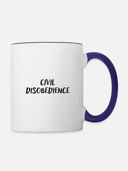 Ziviler Ungehorsam - Tasse zweifarbig - Weiß/Kobaltblau