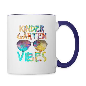 Kindergarten Vibes Kindergarten Teacher - Contrasting Mug - white/cobalt blue - Right
