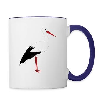 Stork stands - Contrasting Mug - white/cobalt blue - Right
