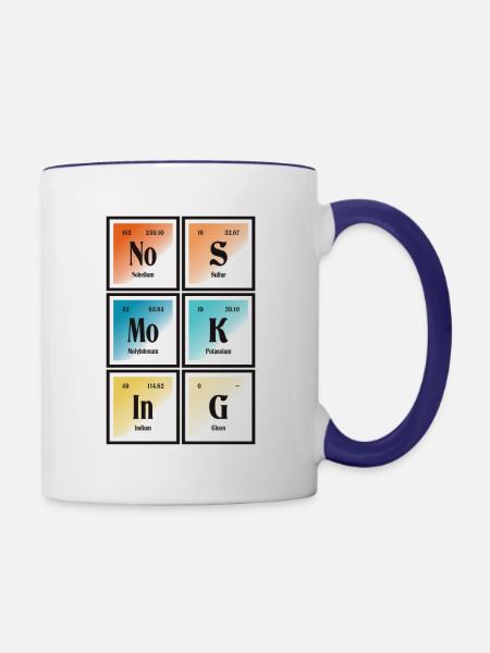 Nichtraucher - Periodensystem der Elemente - Tasse zweifarbig - Weiß/Kobaltblau