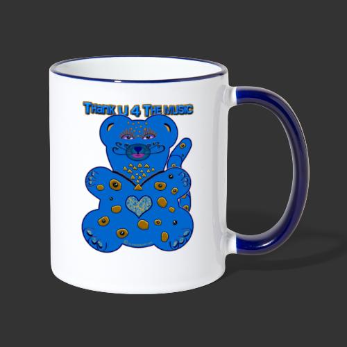 Thank U 4 the music * bear-cat in blue - Contrasting Mug