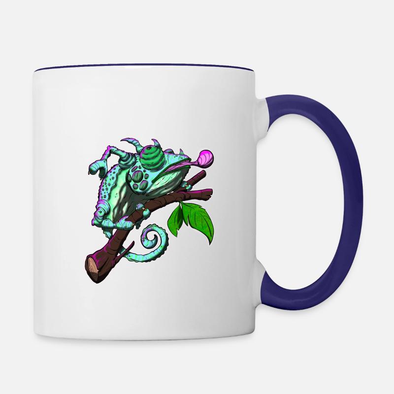 Caméléon - Mug contrasté - blanc/bleu cobalt