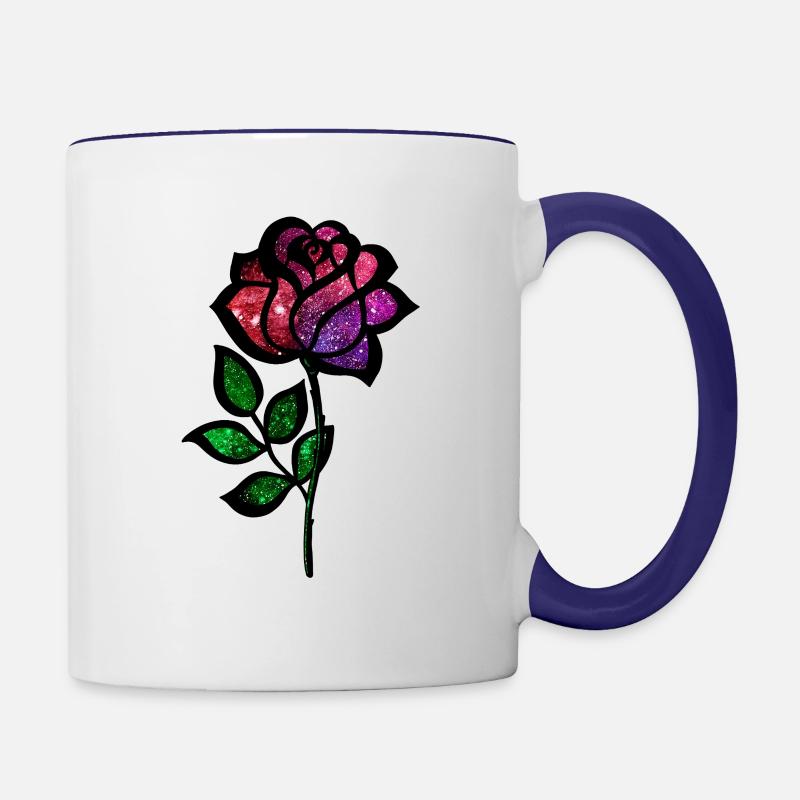 Cosmic Rose - Contrasting Mug - white/cobalt blue