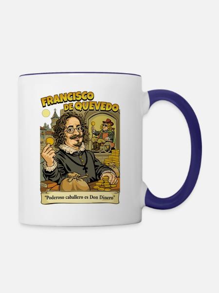 Francisco de Quevedo - Tasse zweifarbig - Weiß/Kobaltblau