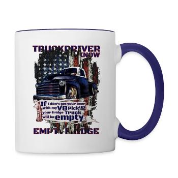 V8 Camion American Flag Beer Transporter - Mug contrasté - blanc/bleu cobalt - Droite