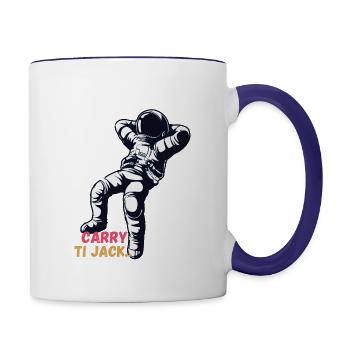 L'Espace c'est bien, mais un carry ti jack... - Mug contrasté - blanc/bleu cobalt - Droite