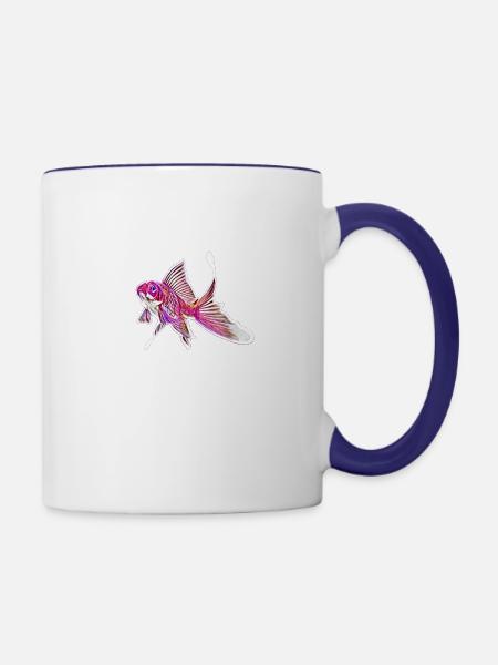 Fisch - Tasse zweifarbig - Weiß/Kobaltblau