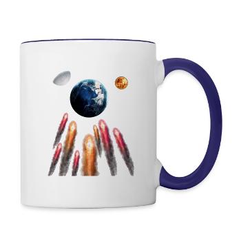 Espace - Mug contrasté - blanc/bleu cobalt - Droite