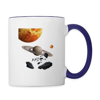 Espace - Mug contrasté - blanc/bleu cobalt - Droite