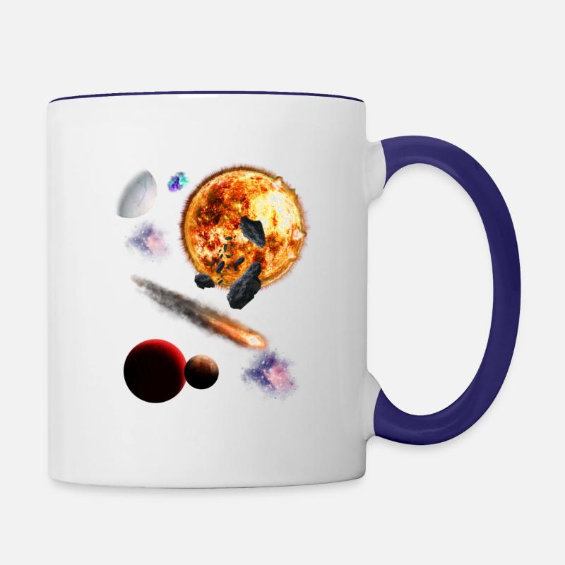 Universe - Contrasting Mug - white/cobalt blue