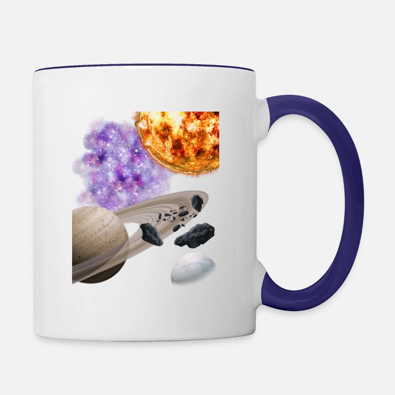 universe - Contrasting Mug - white/cobalt blue