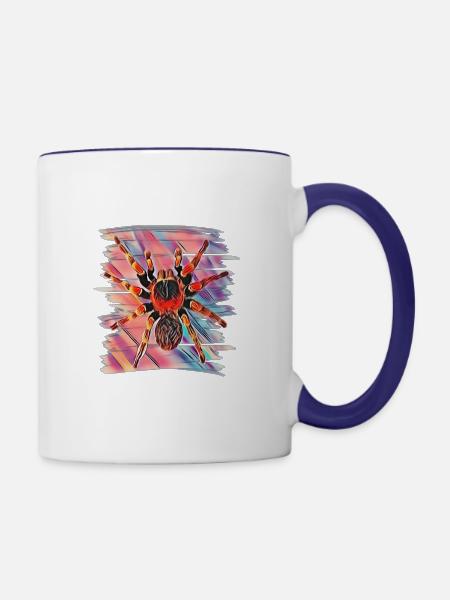 Vogelspinne - Tasse zweifarbig - Weiß/Kobaltblau