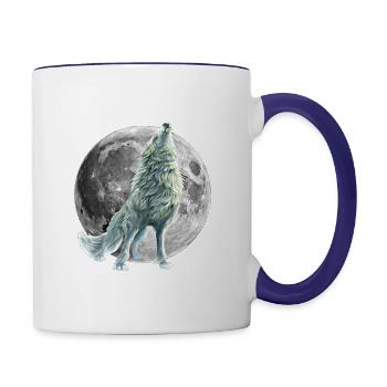 wolf - Contrasting Mug - white/cobalt blue - Right