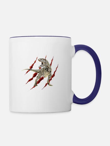 Tyrannosaurus Rex - Tasse zweifarbig - Weiß/Kobaltblau