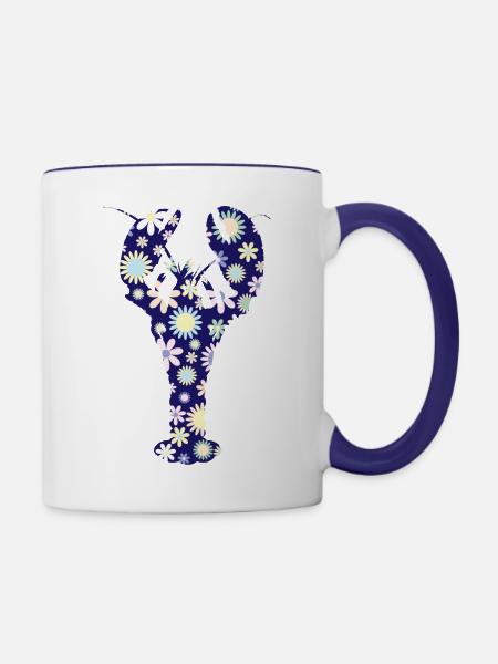 Hummer - Tasse zweifarbig - Weiß/Kobaltblau