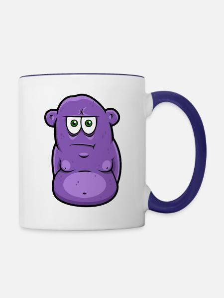 Ernstes Monster - Tasse zweifarbig - Weiß/Kobaltblau