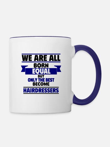 Nur die Besten werden Friseure - Tasse zweifarbig - Weiß/Kobaltblau