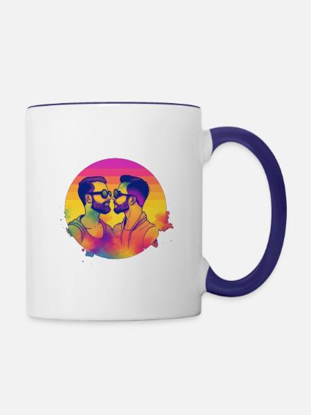 Pride Love Men - Tasse zweifarbig - Weiß/Kobaltblau