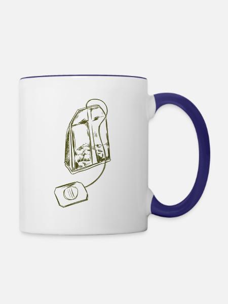 Tee - Tasse zweifarbig - Weiß/Kobaltblau