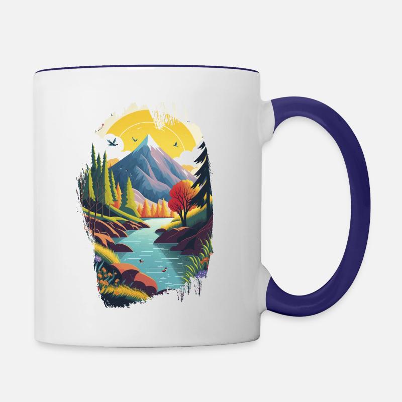 Mountain Calling 2 - Mug contrasté - blanc/bleu cobalt
