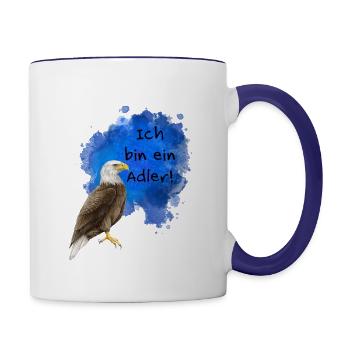 Ich bin ein Adler! - Tasse zweifarbig - Weiß/Kobaltblau - Rechts