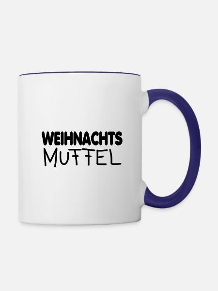 Weihnachten kein Bock - Tasse zweifarbig - Weiß/Kobaltblau