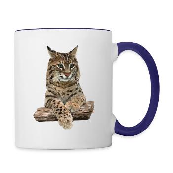 Luchs - Tasse zweifarbig - Weiß/Kobaltblau - Rechts