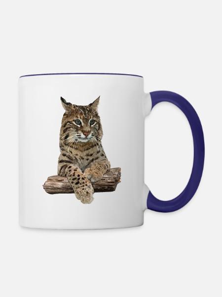 Luchs - Tasse zweifarbig - Weiß/Kobaltblau