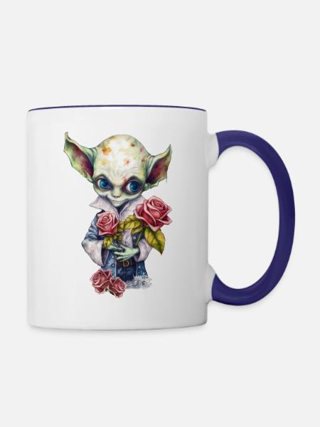 Gothic-Vampire-Alien - Tasse zweifarbig - Weiß/Kobaltblau