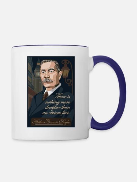 Arthur Conan Doyle - Tasse zweifarbig - Weiß/Kobaltblau