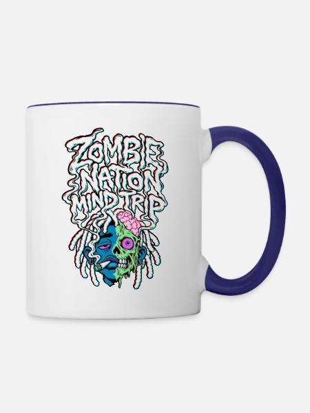 Zombie Nation Gedankenreise - Tasse zweifarbig - Weiß/Kobaltblau