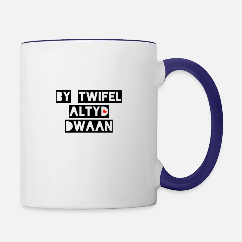 by twifel always foolish - Contrasting Mug - white/cobalt blue