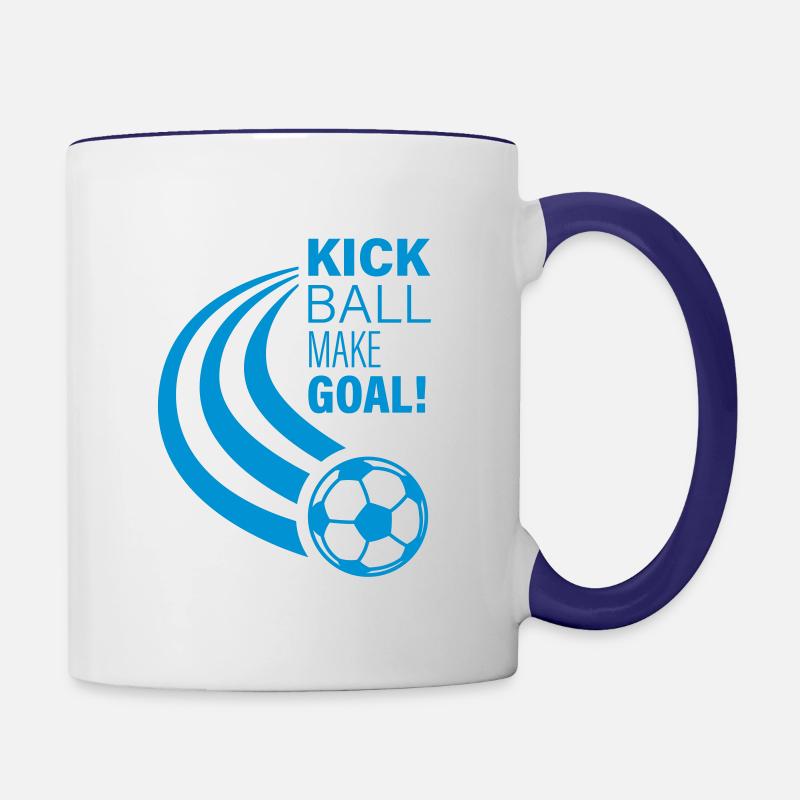 Make Goal - Contrasting Mug - white/cobalt blue