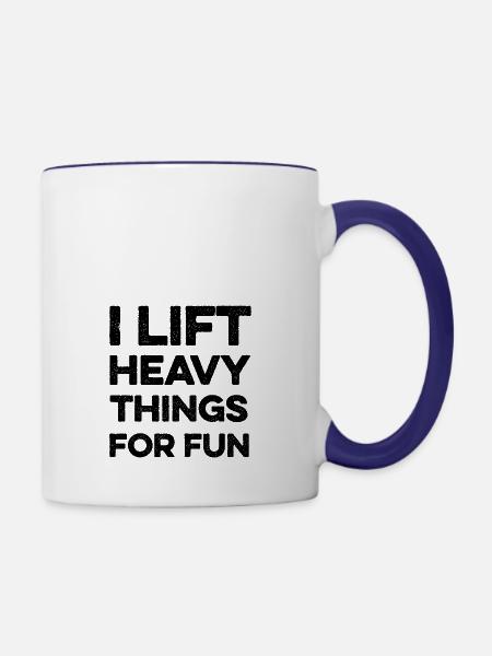 Bodybuilder Geschenkidee - Tasse zweifarbig - Weiß/Kobaltblau