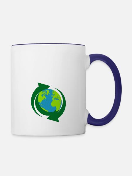 Recycling - Tasse zweifarbig - Weiß/Kobaltblau