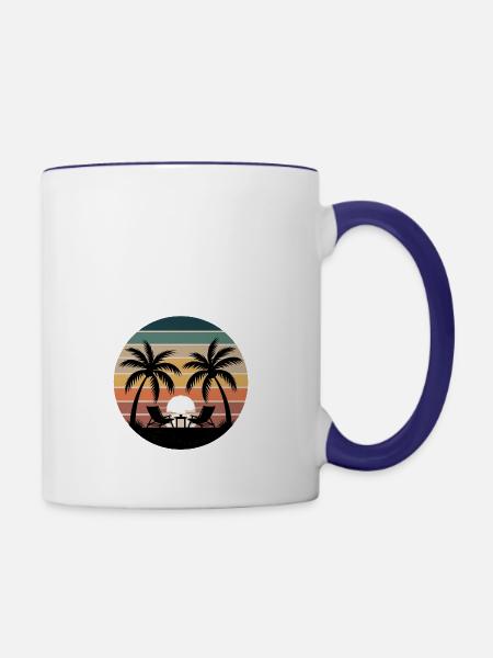 Sommerferien - Tasse zweifarbig - Weiß/Kobaltblau