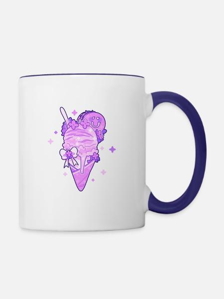 Flieder Eis - Tasse zweifarbig - Weiß/Kobaltblau