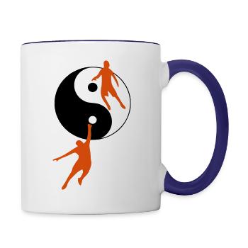 Basketballspieler - Tasse zweifarbig - Weiß/Kobaltblau - Rechts