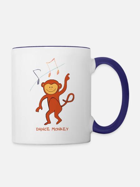 Tanz Affe - Tasse zweifarbig - Weiß/Kobaltblau