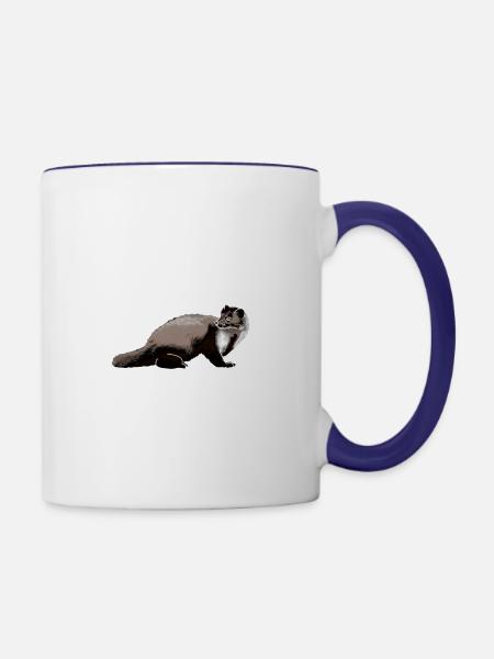 Marder - Tasse zweifarbig - Weiß/Kobaltblau