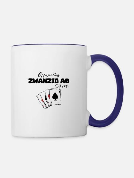 Zwanzig ab Offizielles Shirt - Tasse zweifarbig - Weiß/Kobaltblau