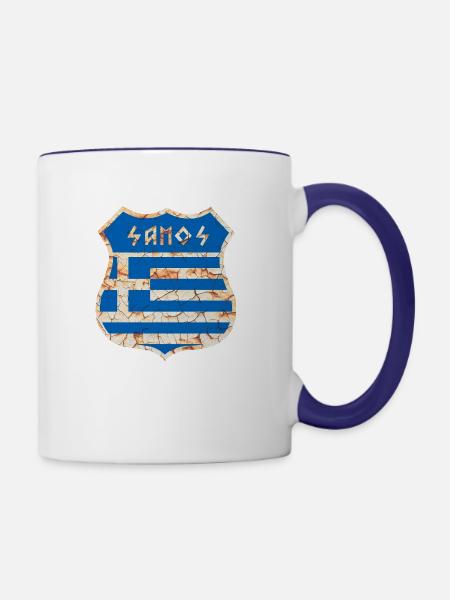 Samos - Tasse zweifarbig - Weiß/Kobaltblau