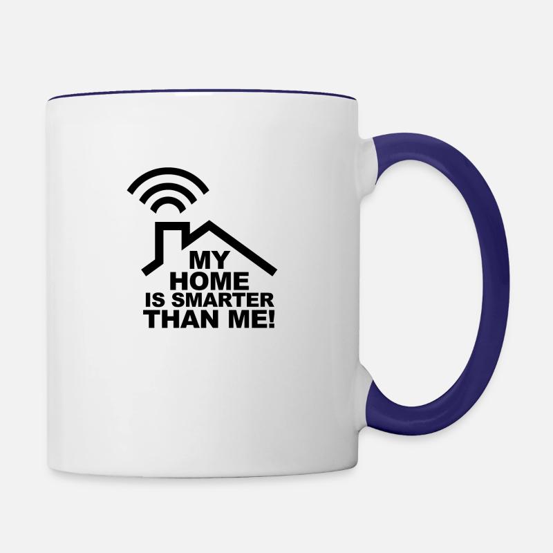 Smarthome - Ma maison est plus intelligente que moi! Funshirt - Mug contrasté - blanc/bleu cobalt