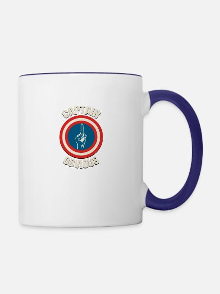 Captain Obvious - Tasse zweifarbig - Weiß/Kobaltblau