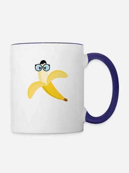 lustige Banane! - Tasse zweifarbig - Weiß/Kobaltblau