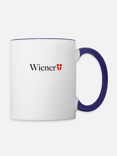 Wiener - Tasse zweifarbig - Weiß/Kobaltblau