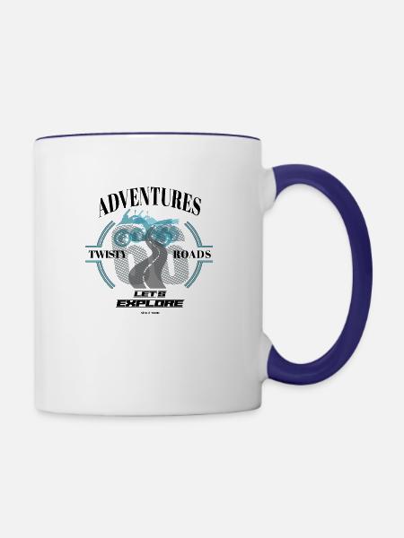 66Adventures - Let's Explore - Tasse zweifarbig - Weiß/Kobaltblau