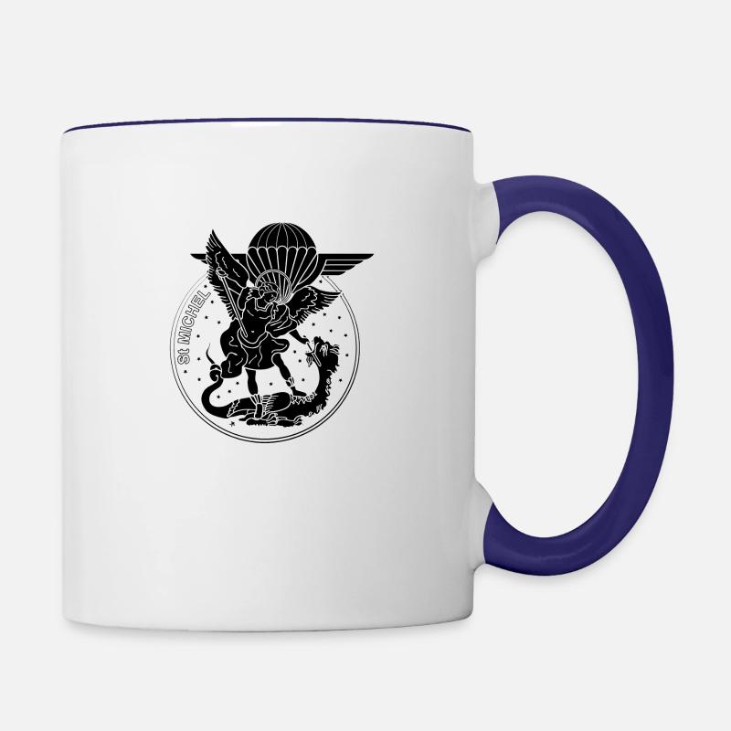 Saint Michael 04 - Contrasting Mug - white/cobalt blue