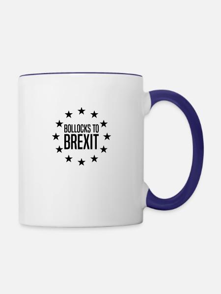 Blödsinn zum Brexit - Tasse zweifarbig - Weiß/Kobaltblau