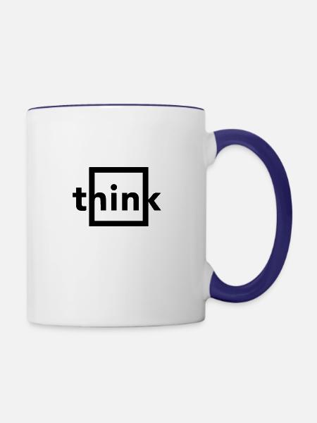 Denken - Tasse zweifarbig - Weiß/Kobaltblau